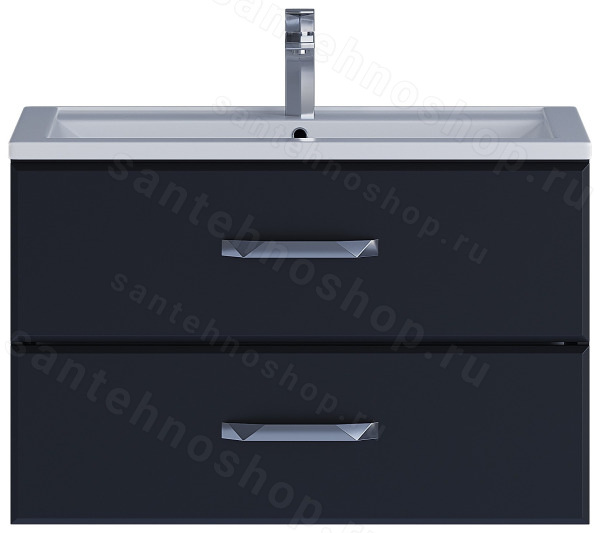 Тумба с раковиной Uperwood Foster 291020536 80x45 подвесная, черная 80x45 подвесная, черная