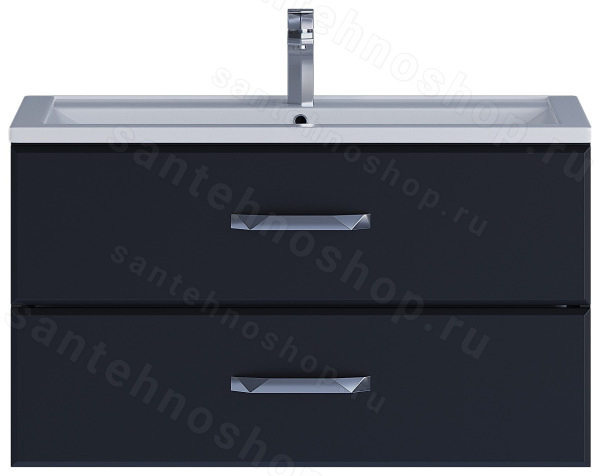 Тумба с раковиной Uperwood Foster 291020537 90x45 подвесная, черная 90x45 подвесная, черная