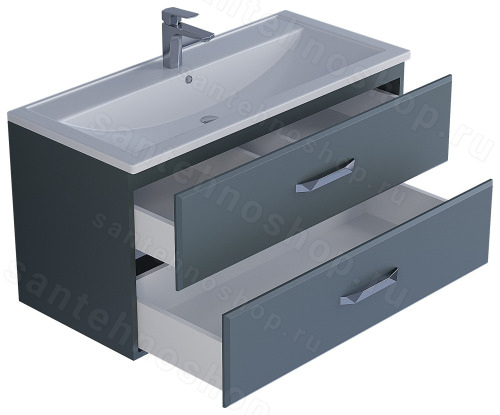 Тумба с раковиной Uperwood Foster 291020543 100x45 подвесная, серый графит 100x45 подвесная, серый графит