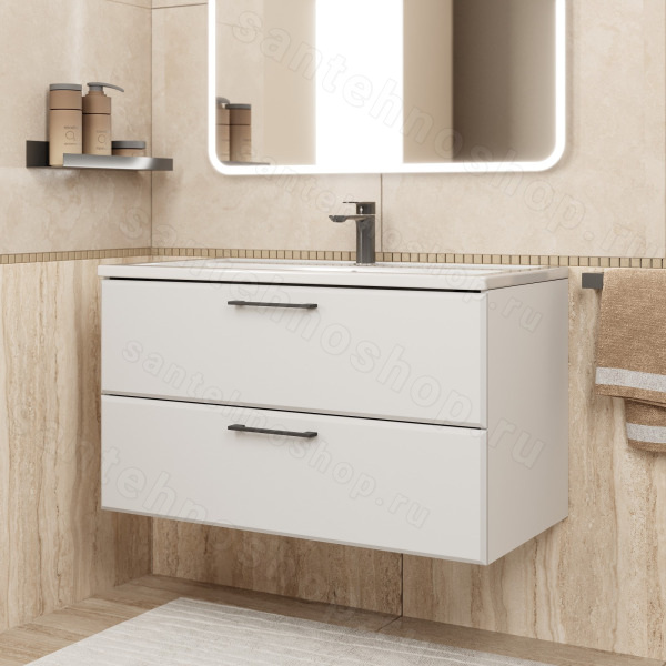 Тумба с раковиной Uperwood Foster New KFosterNEW90w 90x45 подвесная, белая 90x45 подвесная, белая