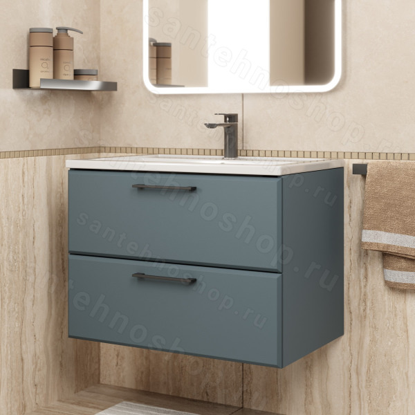 Тумба с раковиной Uperwood Foster New KFosterNEW70g 70x45 подвесная, серый графит 70x45 подвесная, серый графит