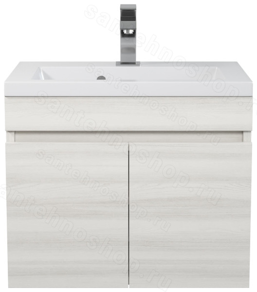 Тумба с раковиной Uperwood Eva 3930313466 50x35 подвесная, Дуб Харбор Белый, с дверцами 50x35 подвесная, Дуб Харбор Белый, с дверцами