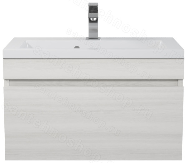Тумба с раковиной Uperwood Eva 3930313468 60x47 подвесная, Дуб Харбор Белый, выдвижной ящик 60x47 подвесная, Дуб Харбор Белый, выдвижной ящик