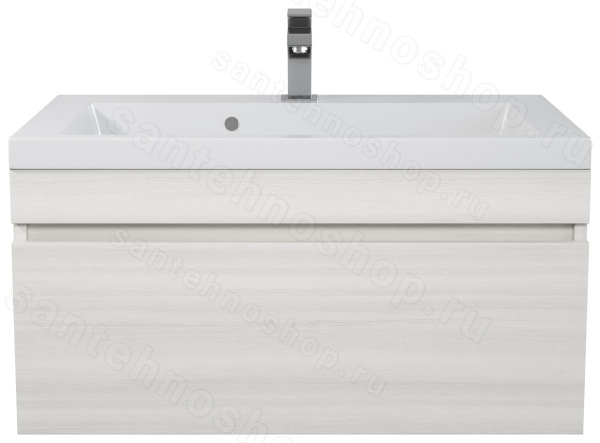 Тумба с раковиной Uperwood Eva 3930313470 75x47 подвесная, Дуб Харбор Белый, выдвижной ящик 75x47 подвесная, Дуб Харбор Белый, выдвижной ящик