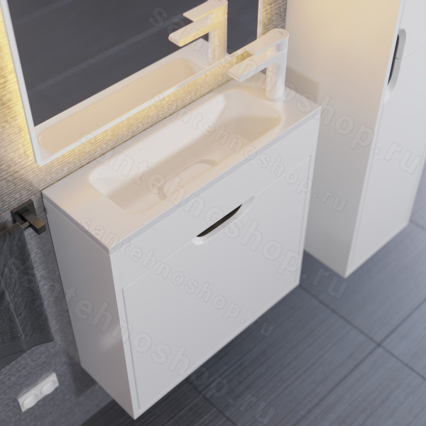 Тумба под раковину подвесная Uperwood Modul 2930205363 60x21, белая/графит 60x21, белая/графит