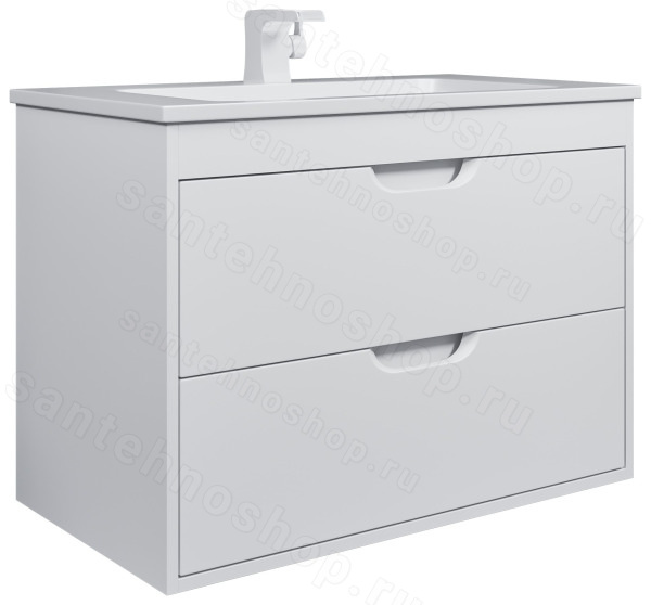 Тумба под раковину подвесная Uperwood Modul 2930205252 75x44, белая матовая 75x44, белая матовая