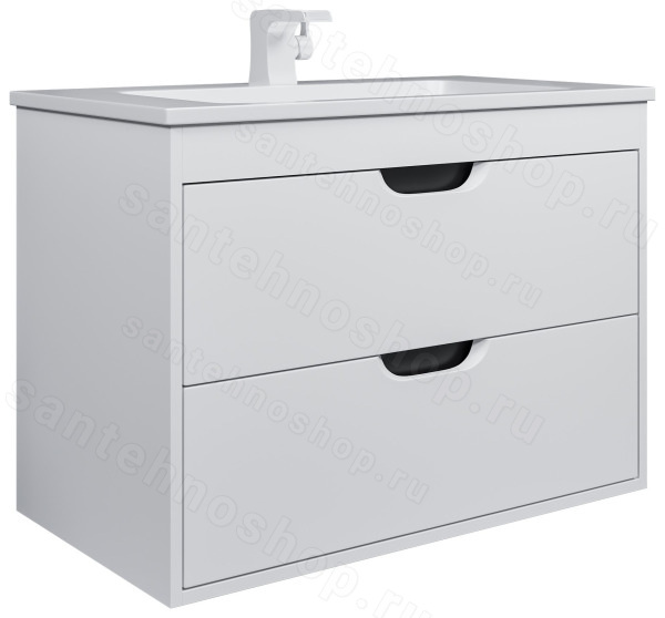 Тумба под раковину подвесная Uperwood Modul 2930205355 75x44, белая/графит 75x44, белая/графит
