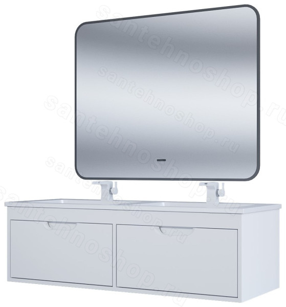 Тумба под двойную раковину Uperwood Modul TModul120W 120x44 подвесная, матовая, белая 120x44 подвесная, матовая, белая