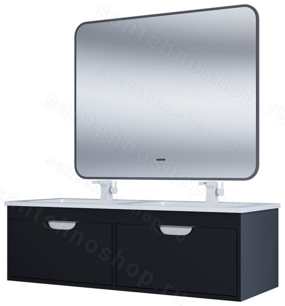 Тумба под двойную раковину Uperwood Modul TModul120B 120x44 подвесная, матовая, черная 120x44 подвесная, матовая, черная