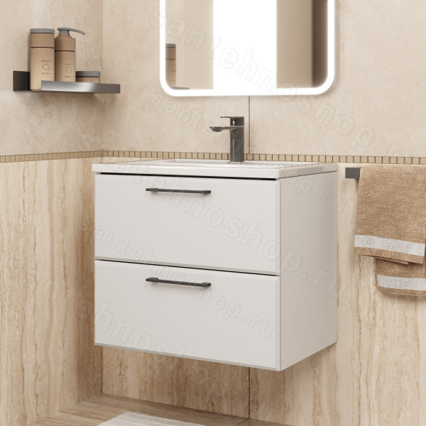 Тумба под раковину Uperwood Foster New TFosterNEW60w 60x40 подвесная, белая 60x40 подвесная, белая