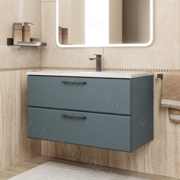Тумба под раковину Uperwood Foster New TFosterNEW90g 90x45 подвесная, серый графит 90x45 подвесная, серый графит