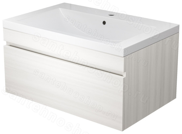 Тумба под раковину Uperwood Eva 3930213464 75x47 подвесная, Дуб Харбор Белый, выдвижной ящик 75x47 подвесная, Дуб Харбор Белый, выдвижной ящик