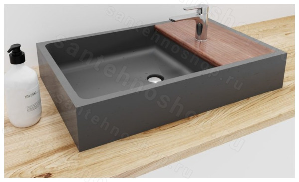 Раковина Uperwood Piter 291020214 60x40, серая матовая, графит 60x40, серая матовая, графит