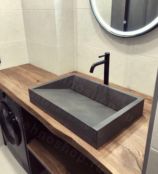 Раковина Uperwood Mariana 291020217 60x40, серая матовая, графит 60x40, серая матовая, графит