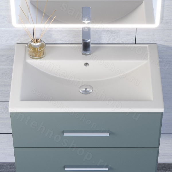 Раковина Uperwood Foster Quartz 291030032 70x45.5, белая матовая, жасмин 70x45.5, белая матовая, жасмин