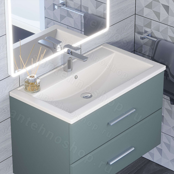Раковина Uperwood Foster Quartz 291030036 80x45.5, белая матовая, жасмин 80x45.5, белая матовая, жасмин