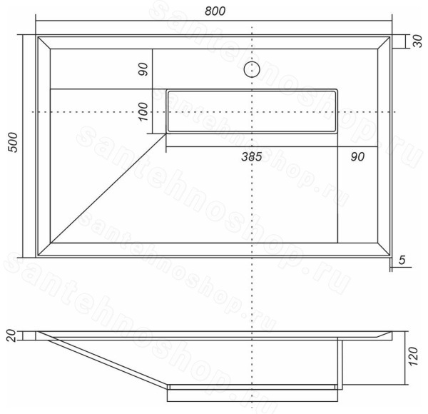 Раковина Uperwood Lotus Quartz 29192033 80x50, черная матовая, уголь 80x50, черная матовая, уголь