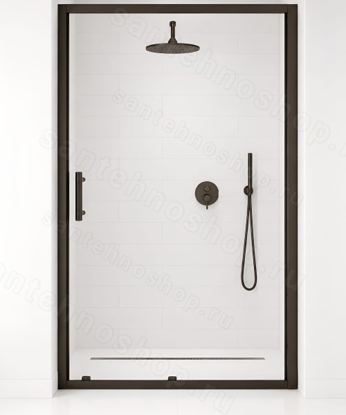 Душевая дверь Cezares ECO ECO-O-BF-1-120-C-NERO 120x190, раздвижная, профиль черный матовый