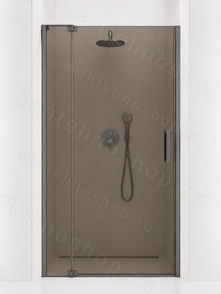 Душевая дверь Cezares SLIDER SLIDER-B-1-90/100-BR-GM 90x195 распашная, профиль сталь