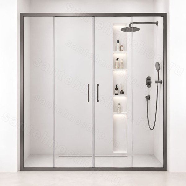 Душевая дверь Cezares MOLVENO MOLVENO-BF-2-170-C-GM-IV 170x195 раздвижная, профиль сталь