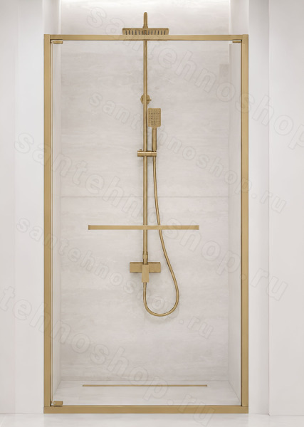 Душевая дверь Cezares LUX LUX-B-FS-1-100-C-BORO 100x195 раздвижная, профиль матовое золото