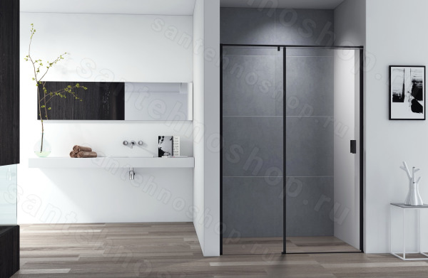 Душевая дверь Cezares URBAN URBAN-B-12-140-C-NERO 140x195 распашная, профиль черный матовый