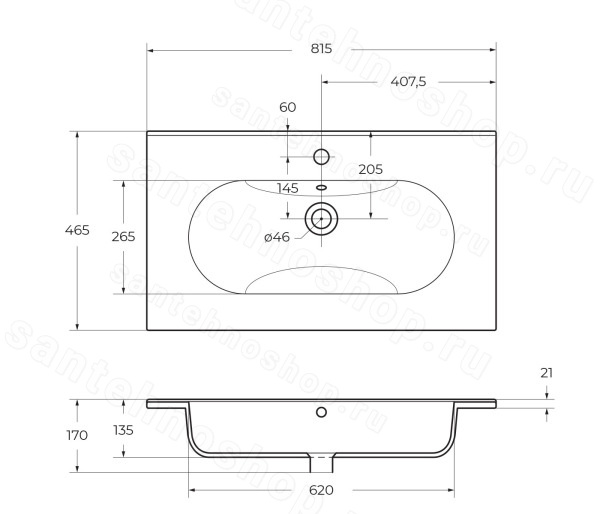 Керамическая раковина BelBagno LOVE LOV-800-LVB