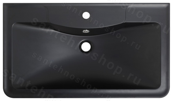 Раковина из искусственного камня BelBagno BB800/455-LV-ART-ALR-NERO, чёрная матовая, чёрная матовая