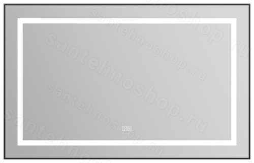 Зеркало с подсветкой BelBagno KRAFT SPC-KRAFT-1085-685-TCH-WARM-NERO 108.5x68.5, черный