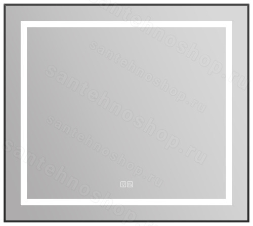 Зеркало с подсветкой BelBagno KRAFT SPC-KRAFT-885-785-TCH-WARM-NERO 88.5x78.5, черный