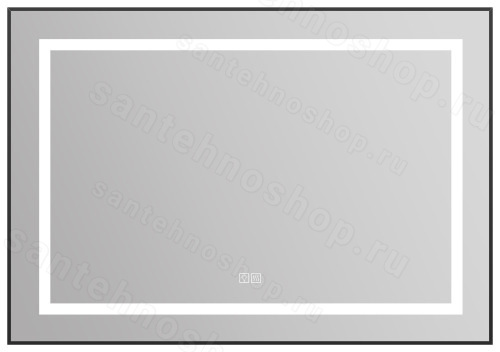 Зеркало с подсветкой BelBagno KRAFT SPC-KRAFT-985-685-TCH-WARM-NERO 98.5x68.5, черный