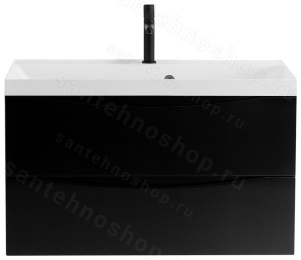 Тумба под раковину BelBagno Marino MARINO-900-2C-SO-NL-P 90x45 подвесная, Черный глянцевый (Nero L