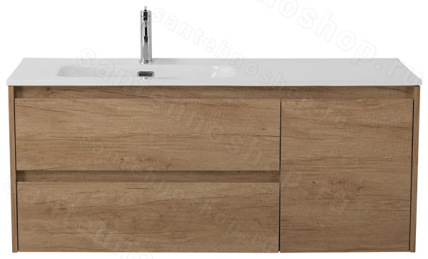 Тумба под раковину BelBagno Kraft KRAFT-1200-2C-1A-SO-RNN-L 120x46 подвесная, Дуб небраска натурал