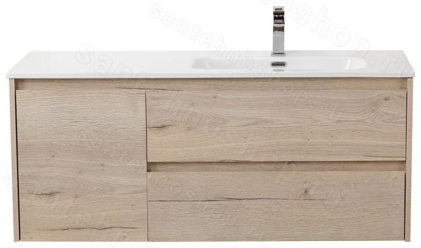 Тумба под раковину BelBagno Kraft KRAFT-1200-2C-1A-SO-RGB-R 120x46 подвесная, Дуб галифакс белый (