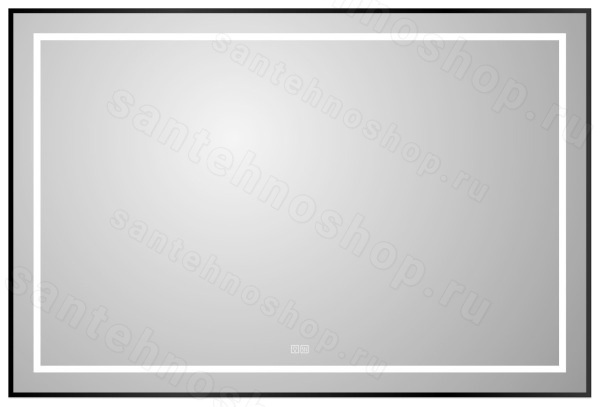 Зеркало с подсветкой BelBagno KRAFT SPC-KRAFT-1200-800-LED-TCH-WARM-NERO 120x80, черный