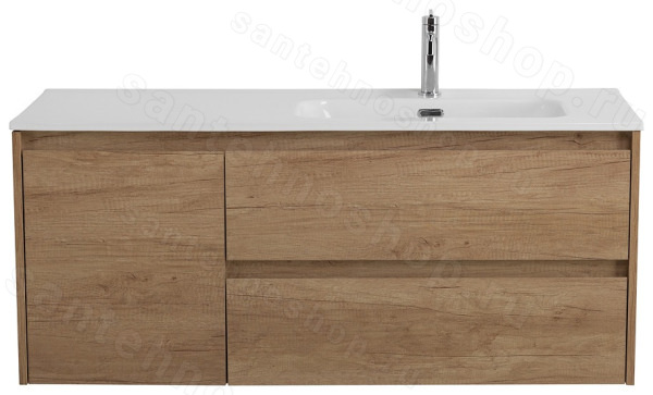 Тумба под раковину BelBagno Kraft KRAFT-1200-2C-1A-SO-RNN-R 120x46 подвесная, Дуб небраска натурал