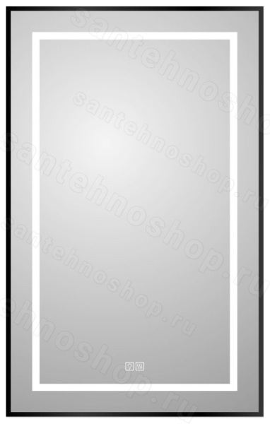 Зеркало с подсветкой BelBagno KRAFT SPC-KRAFT-500-800-LED-TCH-WARM-NERO 50x80, черный