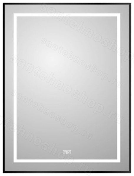 Зеркало с подсветкой BelBagno KRAFT SPC-KRAFT-600-800-LED-TCH-WARM-NERO 60x80, черный