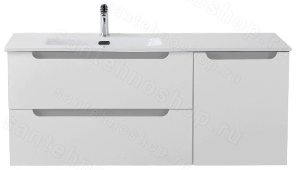 Тумба под раковину BelBagno Etna ETNA-1200-2C-1A-SO-BO-L 120x45,5 подвесная, Белый матовый (Bianco