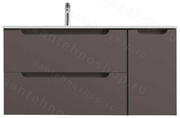 Тумба под раковину BelBagno Etna ETNA-1000-2C-1A-SO-GSO-L 100x45,5 подвесная, Темно-Серый Матовый