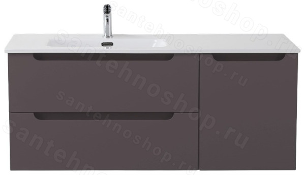 Тумба под раковину BelBagno Etna ETNA-1200-2C-1A-SO-GSO-L 120x45,5 подвесная, Темно-Серый Матовый
