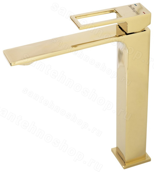 Смеситель для раковины BelBagno Luce LUC-LMC-ORO-W0 высокий, глянцевое золото