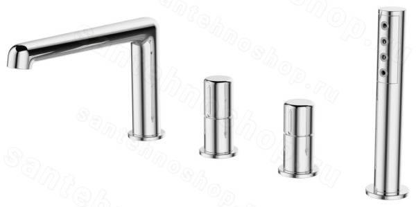 Смеситель на борт ванны BelBagno UNO UNO-BVD4-CRM, хром