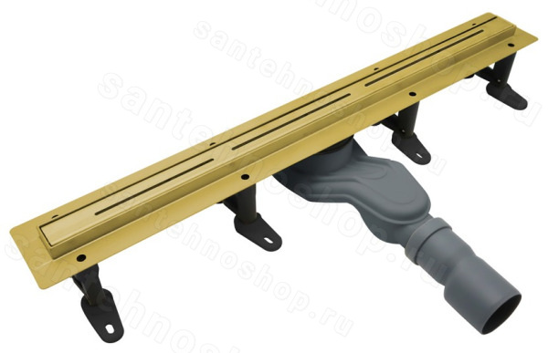 Душевой лоток Cezares LUX LUX-LD-80-BORO 80 см, золото брашированное