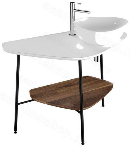 Столешница с раковиной VitrA Plural 62581 103x61 керамическая, белая матовая
