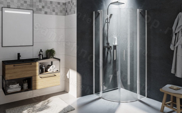 Душевой уголок Riho Novik Z309 G003027120 90x90, профиль хром 90x90, профиль хром