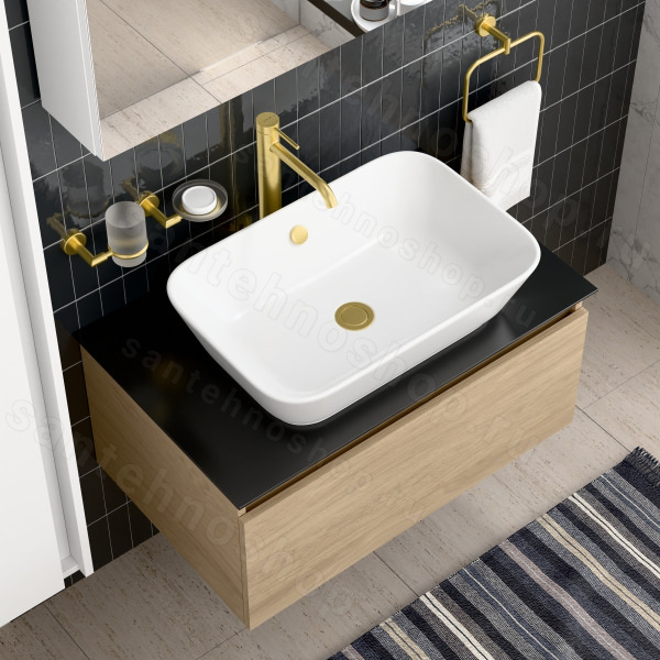 Смеситель для раковины VitrA Minimax Round A4353425EXP высокий, брашированное золото