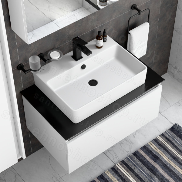 Смеситель для раковины VitrA Minimax Square A4372036EXP, черный матовый