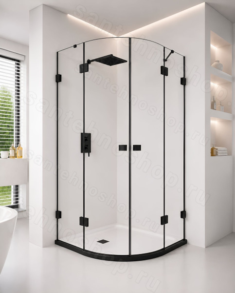 Душевой уголок Riho Scandic NXT X309 G001107121 90x90, профиль черный 90x90, профиль черный