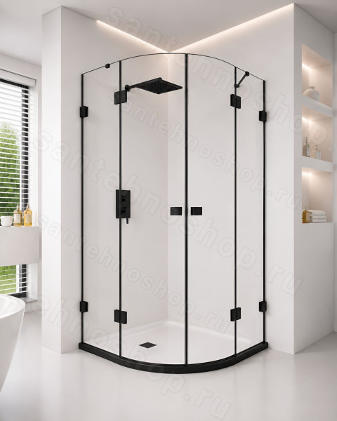 Душевой уголок Riho Scandic NXT X309 G001109121 120x120, профиль черный 120x120, профиль черный